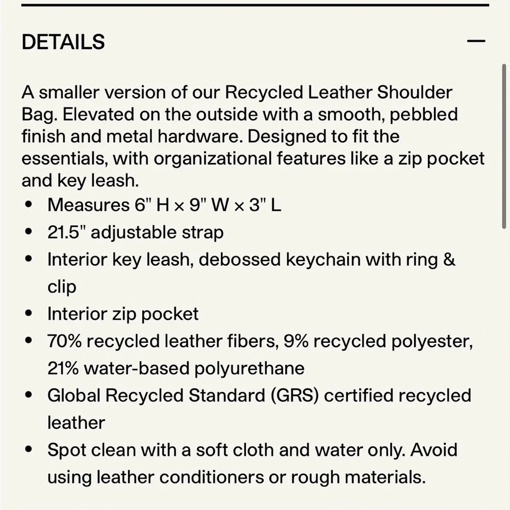 Baggu Mini Recycled Leather Shoulder Bag - Picture 8 of 9